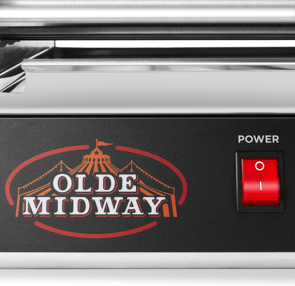 Olde Midway Electric 30 Hot Dog 11 Roller Grill Cooker Machine 1400-Watt - Commercial Grade