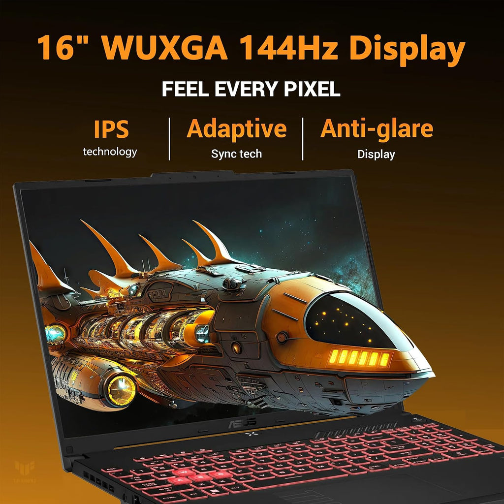 ASUS TUF A16 Gaming Laptop | 16' WUXGA IPS 144Hz | AMD 6-Core Ryzen 7 7445HS | 64GB DDR5 1TB SSD | NVIDIA GeForce RTX 4050 (194 AI Tops) | Backlit Keyboard USB 4 Wi-Fi 6 Win11 w/DLCA Accessory