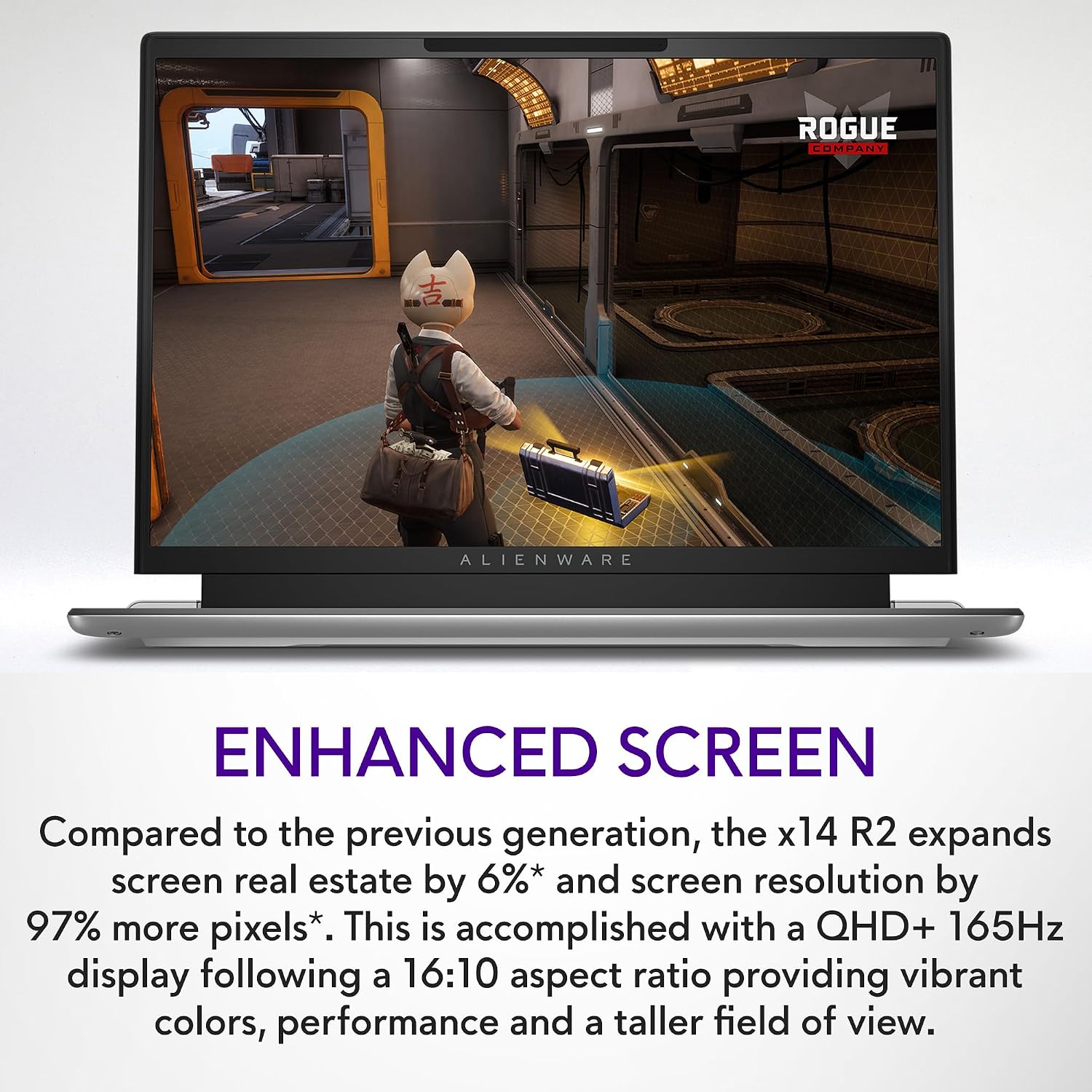 Alienware x14 R2 Gaming Laptop 14' QHD+ 165Hz G-Sync, Intel Core i7-13620H, NVIDIA GeForce RTX 4060 8GB, 32GB RAM, 1TB SSD, Windows 11 Home, AlienFX Backlit US Keyboard, Lunar Silver