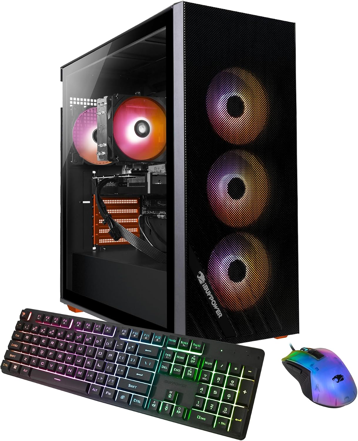 iBUYPOWER Scale Orange Gaming PC Desktop Computer (AMD Ryzen 5 5500 CPU, NVIDIA GeForce RTX 3050 6GB GPU, 16GB DDR4 Non-RGB 3200MHz RAM (8x2), 500GB NVMe SSD, WiFi Ready, Windows 11 Home) - SCA5N3501