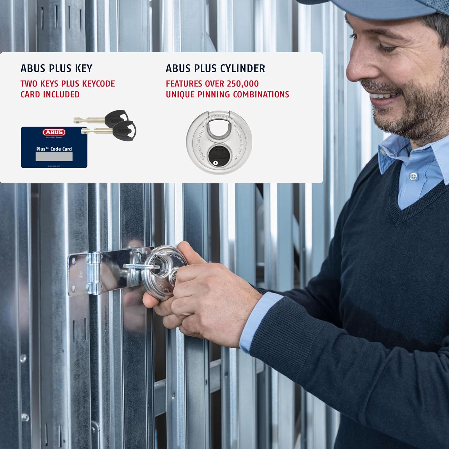 ABUS 20/70 6 Pack Heavy Duty Diskus Storage Padlock with 2 Keys for Storage, Outdoor, Commercial, 2.75in (70mm) Wide, Keyed Alike 323614