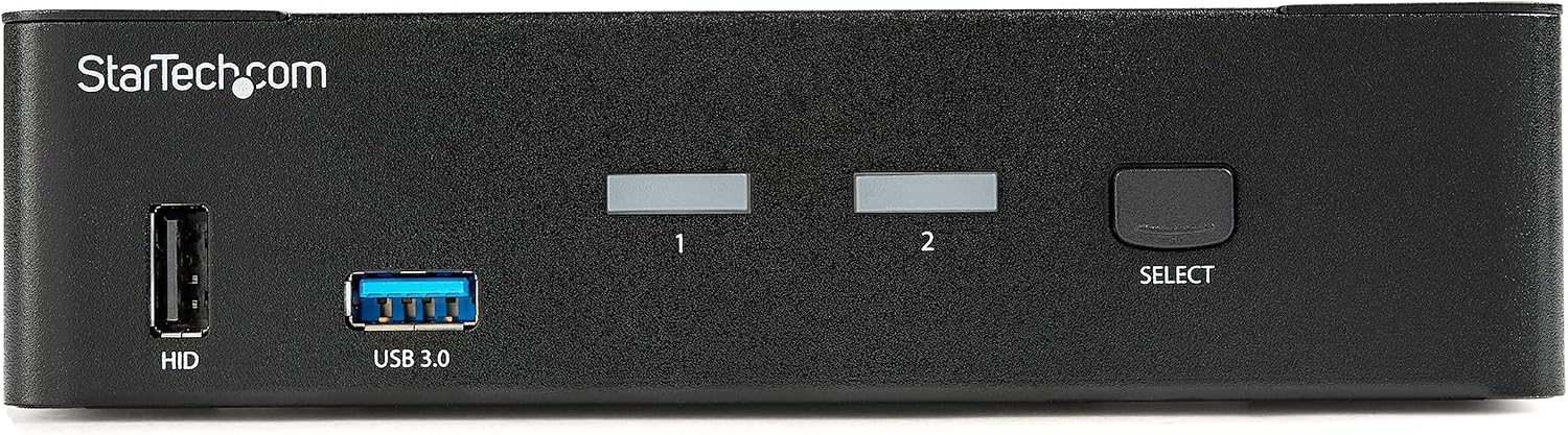 StarTech.com 2 Port DisplayPort KVM Switch - 4K 60Hz - Single Display - Dual Port UHD DP 1.2 USB KVM Switch with Integrated USB 3.0 Hub & Audio-Dell HP Apple Lenovo-TAA Compliant (SV231DPU34K), Black