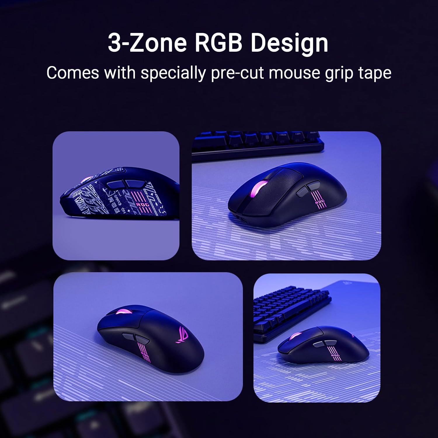ASUS ROG Keris II Origin Wireless Gaming Mouse – Right-Handed Ergonomic, 65g, Tri-Mode Connectivity, 42K DPI, up to 127Hr Battery, Web-Based Configuration, PC/Mac Support - Black