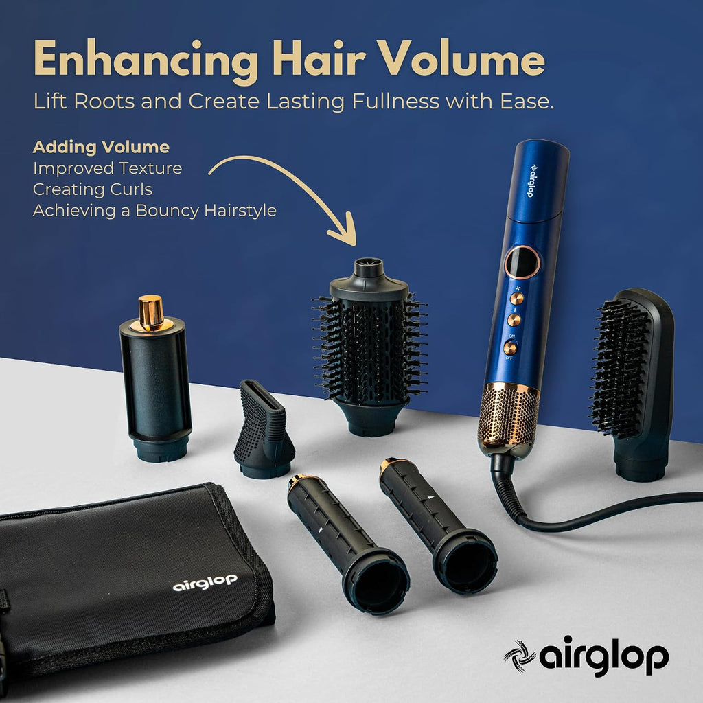 Hair Dryer Brush 6-in-1 Air Styler – Fast-Drying 110,000 RPM Ionic Blow Dryer with Straightener & Curler Attachments, Hair Styling Tools, Multi-Styler with Auto-Wrap Curlers, Best Gift for Girl/Women