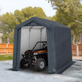 HERA'S PALACE 6x10ft Heavy Duty Motorcycle Storage Shed Small Carport Outdoor Anti-Snow Portable Canopy Shelter with 2 Doors Garage Tent for Garden Tools Bike
