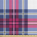 Ambesonne Plaid Fabric by The Yard, Classical British Tartan Design with a Modern Look Pink and Blue Tile Pattern, Decorative Fabric for Upholstery and Home Accents, 10 Yards, Grey Pink