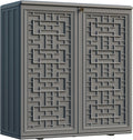 Mrosaa Indoor Outdoor Storage Cabinet Waterproof with Shelf,Plastic Storage Sheds Outdoor Cabinets for Patio/Garden/Backyard, Size 34.3''L*15''W*36.2''H（Gray）