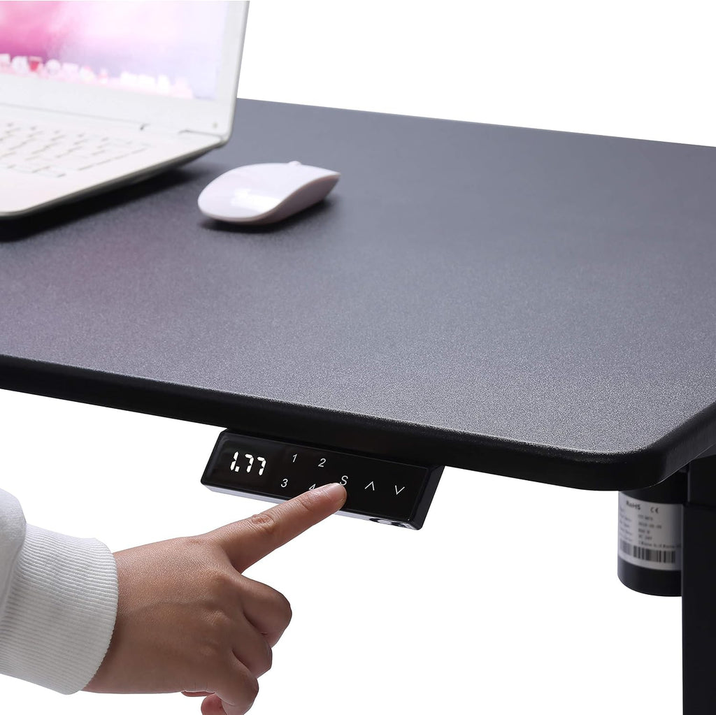 UNICOO Electric Height Adjustable Standing Desk, Electric Standing Workstation, Sit Stand Home Office Desk, Gaming Table, Whole-Piece Desktop Board 48 * 24 in (KT1001-BB)