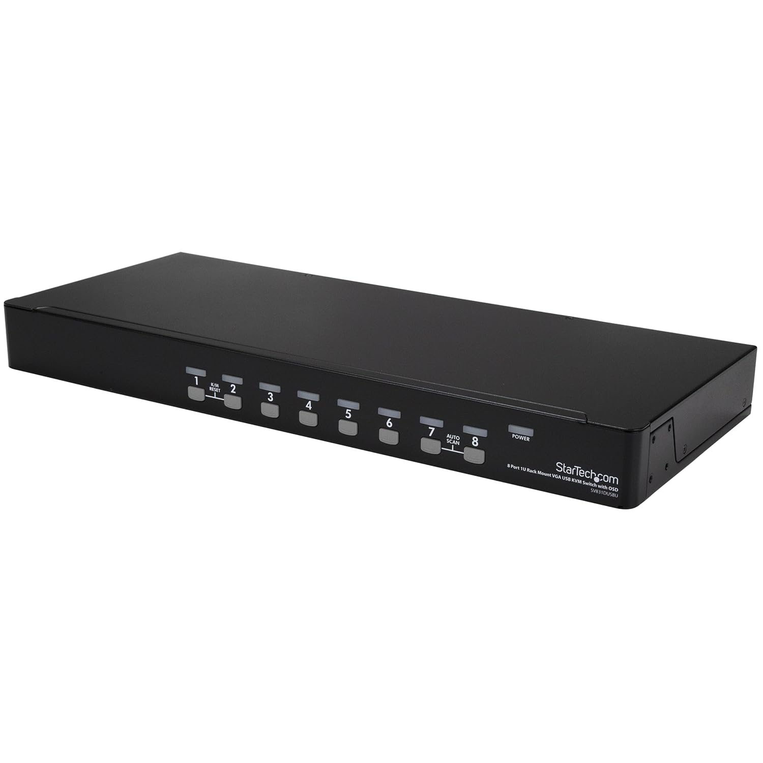 StarTech.com 8 Port 1U Rackmount USB KVM Switch Kit with OSD and Cables - Rack mount KVM - VGA KVM Switch - 8 Port KVM Switch, TAA (SV831DUSBUK)