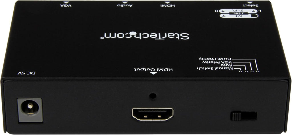 StarTech.com 2x1 VGA + HDMI to HDMI Switch / Selector Box - 1080p Multi Video Input Automatic Switcher - 2 Computers In 1 Monitor Out, TAA (VS221VGA2HD)