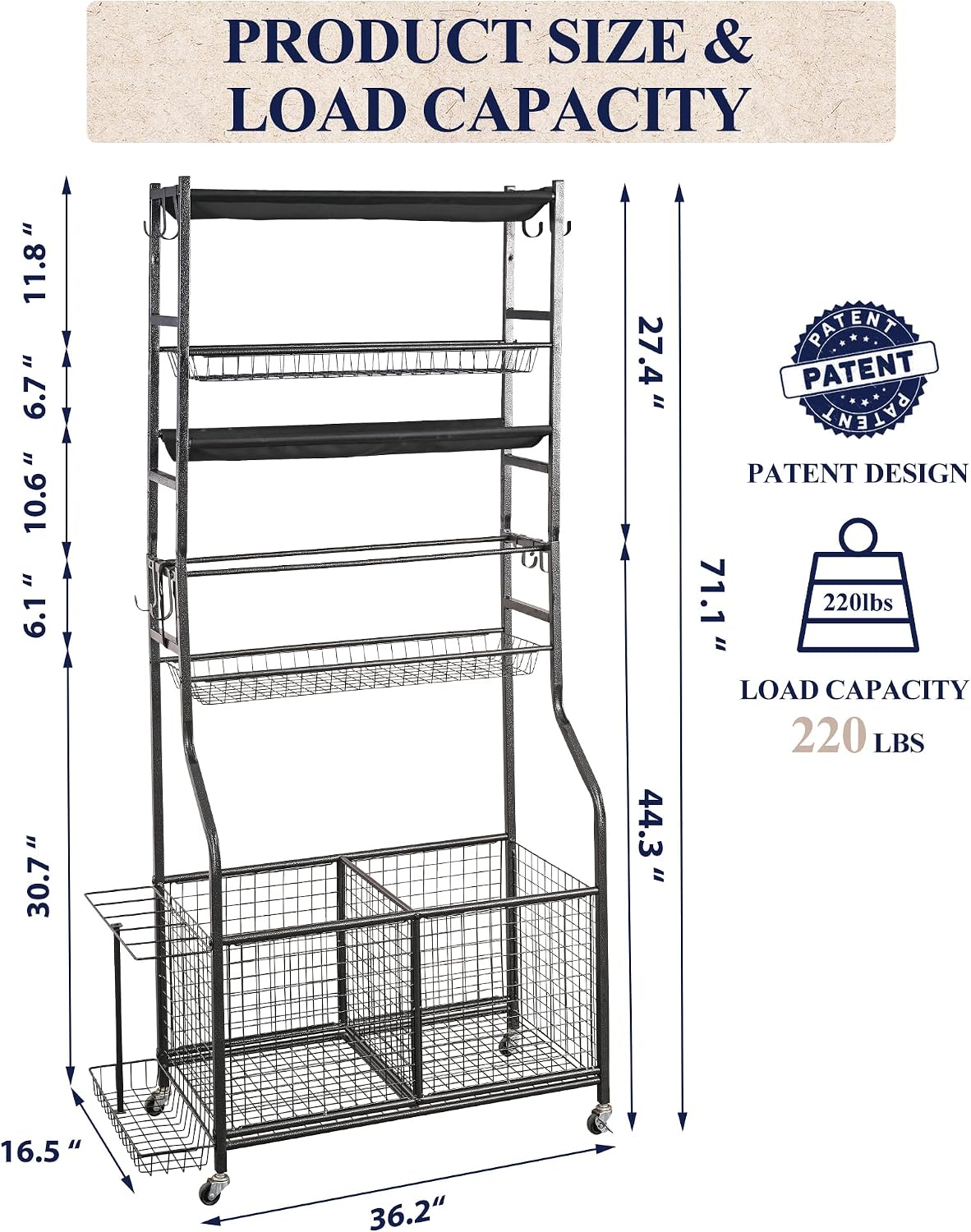 Mythinglogic Sports Equipment Garage Organizer,Garage Ball Storage for Sports Gear and Toys, Rolling Ball Cart with Wheels for Indoor/Outdoor Use