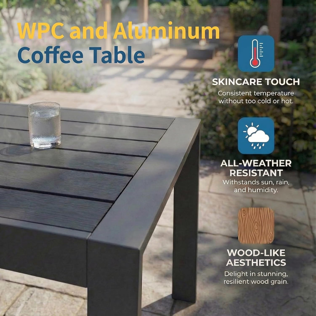 Solaste Aluminum Patio Furniture Set for All Weather, Oversized Metal Outdoor Furniture Set with 27.5' Deep Seating and 3.2' Wide Armrest, Outdoor Patio Conversation Sets with 10' Back Cushion, Gray