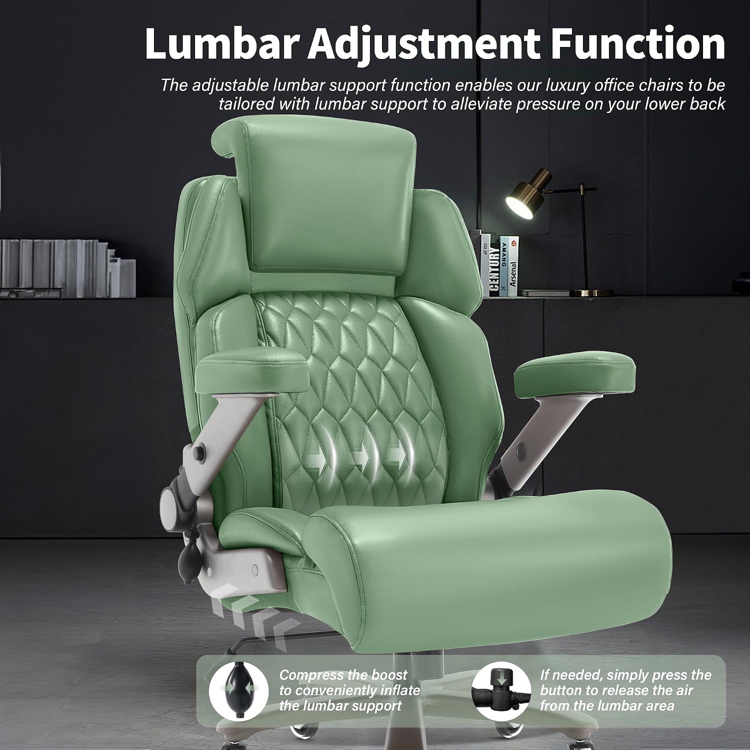 Big and Tall Office Chair 700lbs - Adjustable Headrest&Lumbar Support, 3D Flip Arms, Large Wheels &Heavy Duty Metal Base, Ergonomic High Back Computer Chair Desk Chair, Thick Padded Extra Wide Seat