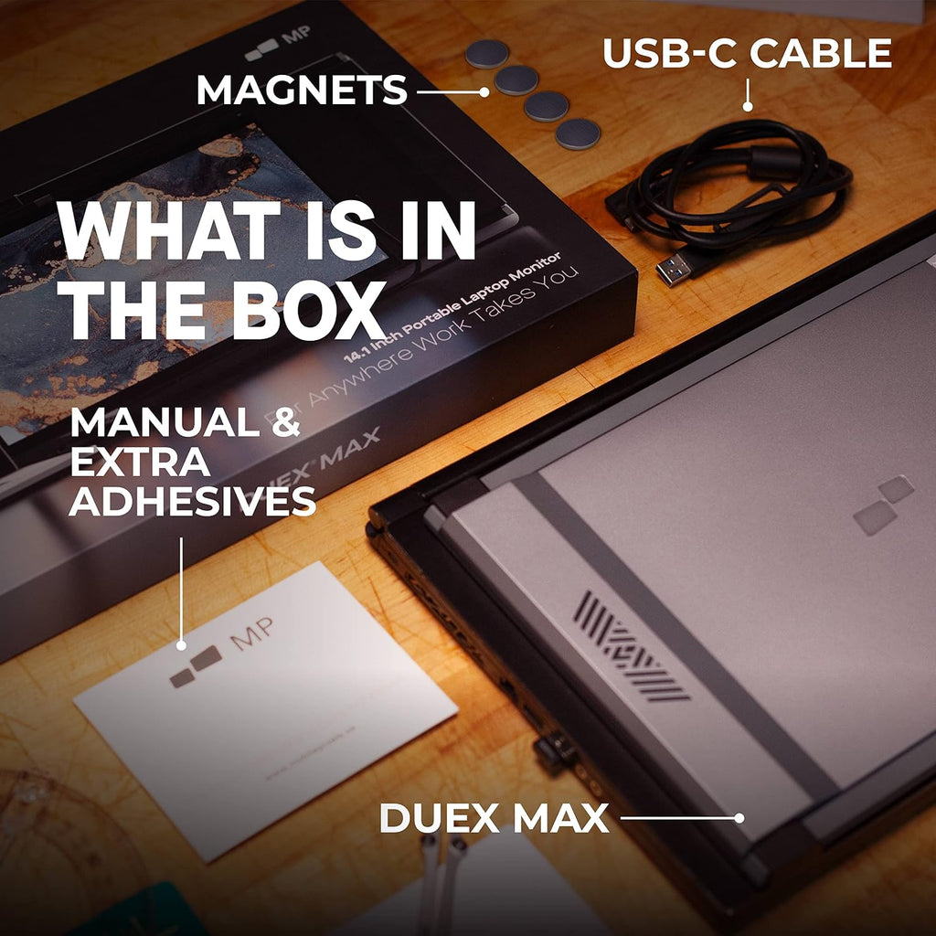 Mobile Pixels Duex Max Portable Monitor, The On-The-Go Dual-Screen Laptop Monitor, 14.1' Full HD IPS Display, USB A/Type-C, Plug and Play, Sleek Design
