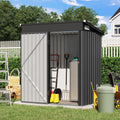 Verano Garden 5'x3' Outdoor Storage Shed, Galvanized Metal Steel Garden Shed W/Lockable Door, Small Waterproof Storage Shed for Backyard, Patio, Lawn (55.31' x 30.12', Black)