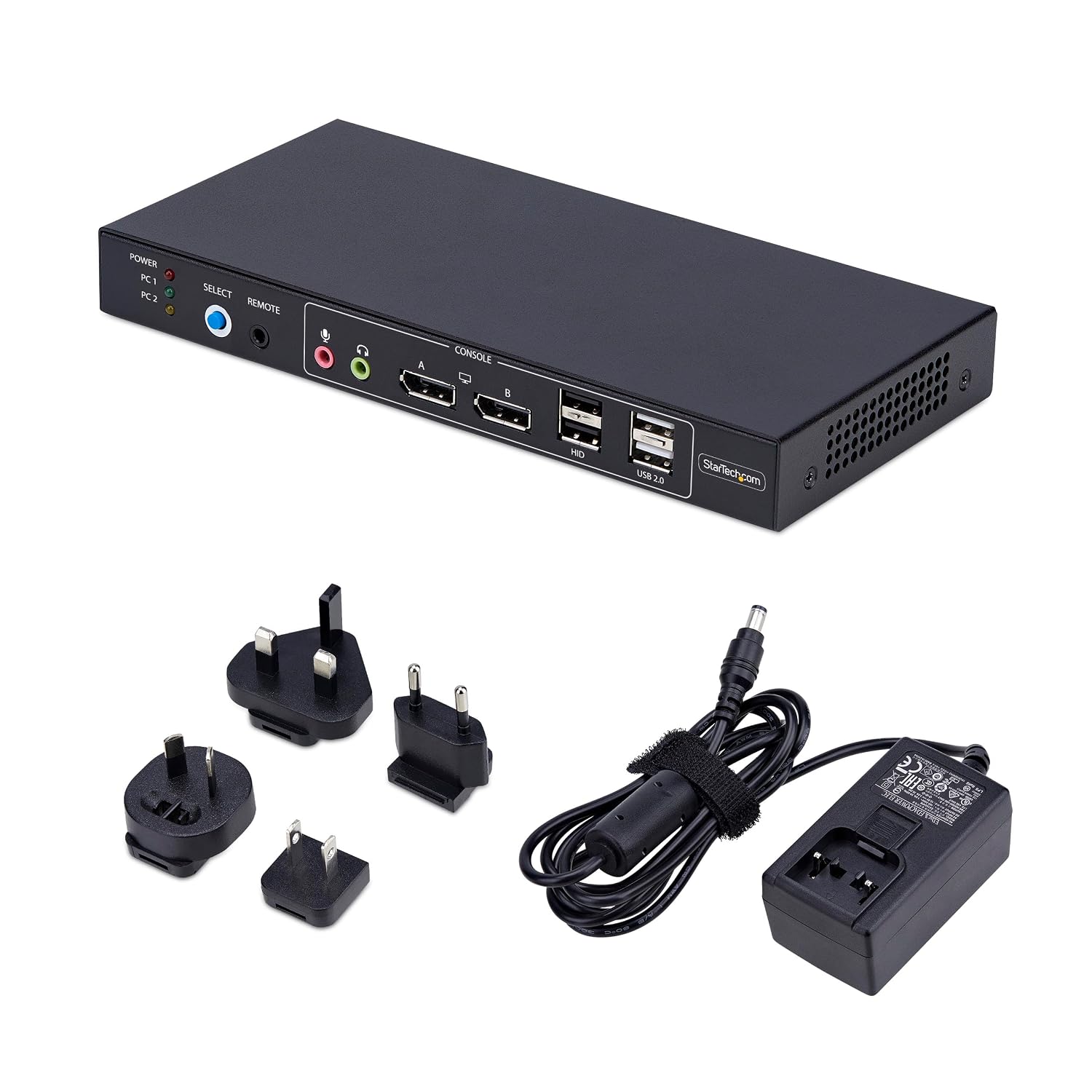 StarTech.com 2-Port Dual-Monitor DisplayPort KVM Switch with Dual View Video Matrix, 4K 60Hz, 4X USB Hub Ports, TAA Compliant