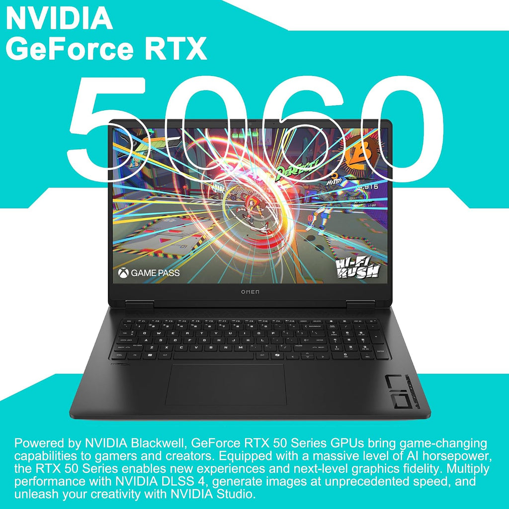 HP Omen 17 Gaming AI Laptop 17.3' FHD IPS 144Hz (100% sRGB) AMD Zen 5 10-core Ryzen AI 9 365 (Up to 50 Tops) 64GB RAM 4TB SSD GeForce RTX 5060 (Up to 572 AI Tops) RGB Backlit HyperX Win11 ICP Hub