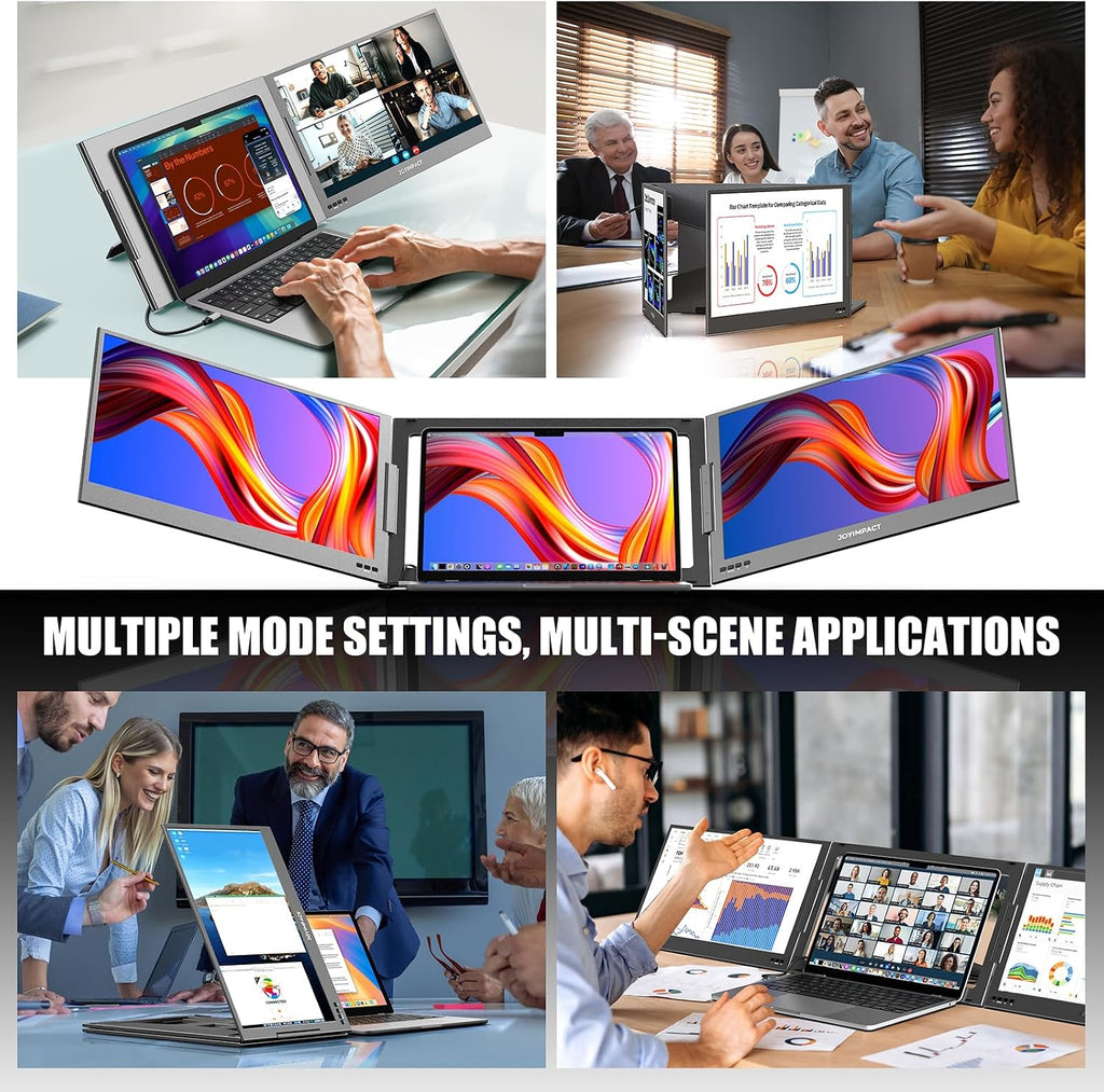 Dual Screen Laptop Monitor Extender, 15.6' Fully Compatible Laptop Triple Screen Extender, FHD 1080P IPS Portable Monitor for Laptops 12~17 inch, Plug & Play with USB-C for Win/Mac/PS5/Switch/PS4
