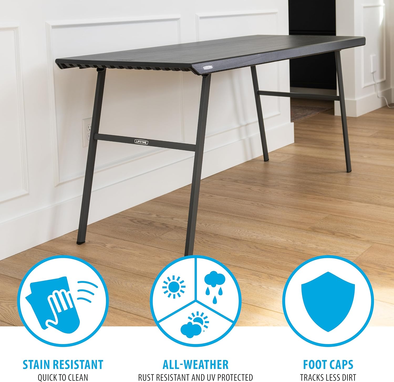 LIFETIME 5-Foot Desk Folding Table, Multipurpose Home Office Workstation