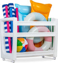 GoSports Coast Modern Pool Organizer for Floats and Toys - Large Waterproof Storage Rack for Outdoor Pool Area