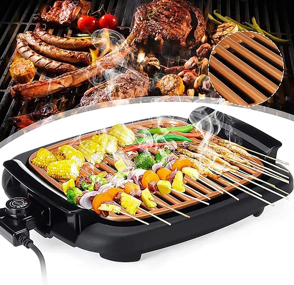 Electric grill, electric grill barbecue indoors, Portable Electric Smokeless Barbecue for Home Dinner,Household Nonstick Electric Griddle