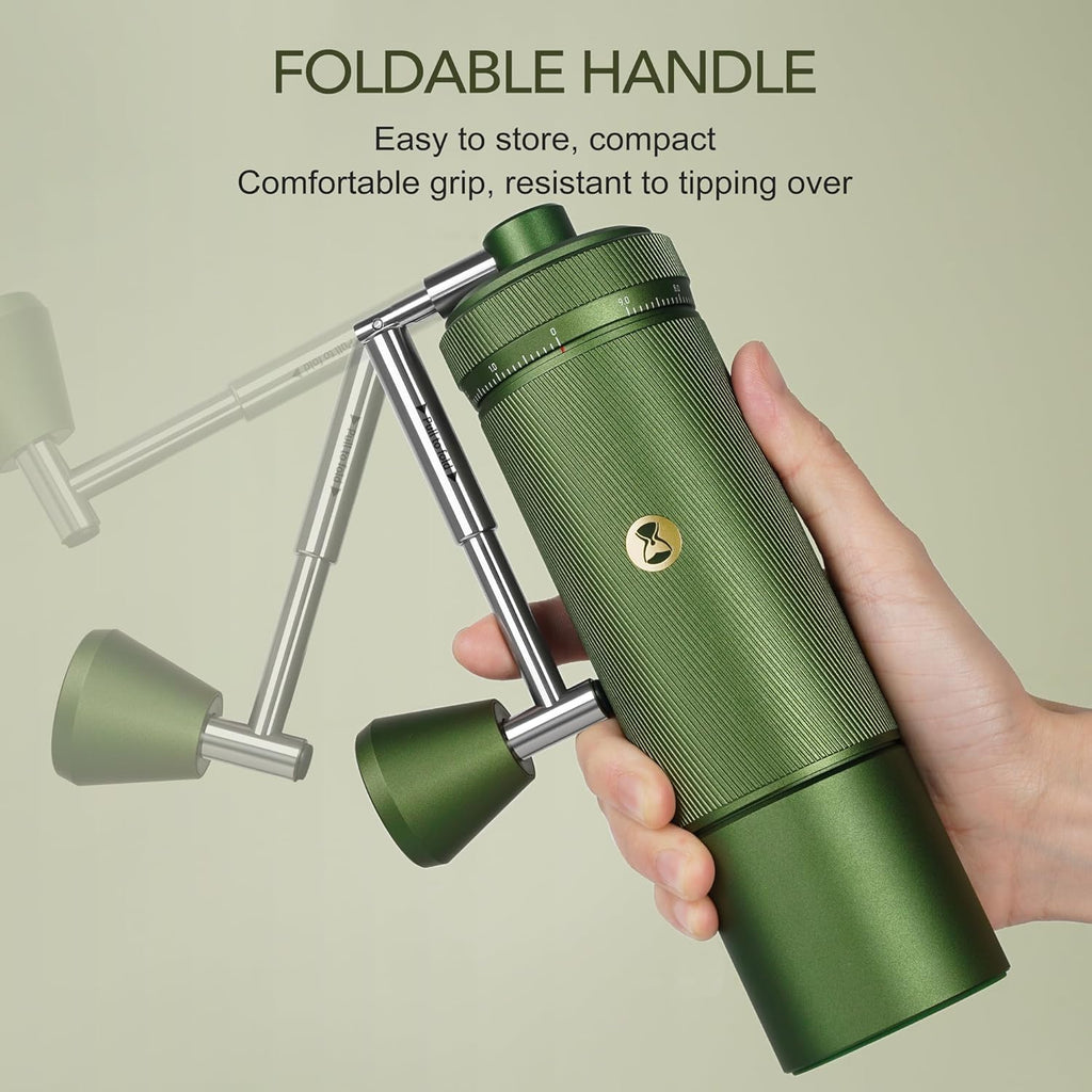 TIMEMORE S3 Manual Coffee Grinder with External Adjustment and Stainless Steel Patented Burr，Hand Coffee Grinder High Presicion Premium Expresso Coffee Grinder Chestnut S3 - Green