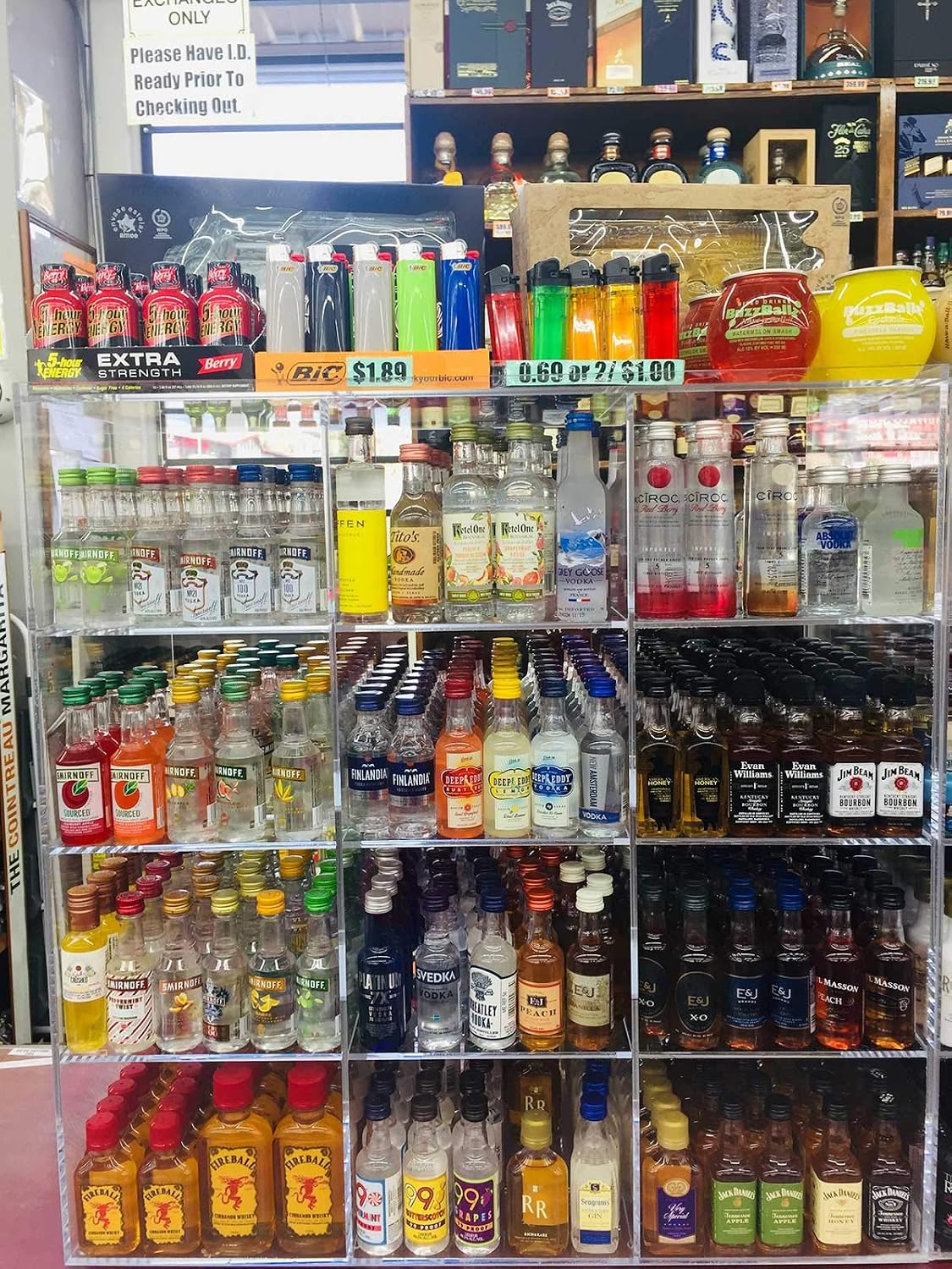 Commercial Retail Display for Mini Sampler 50ml Liquor Shot Airplane Bottles Nips Rack Also Any Other Point of Sale Items 12 Section