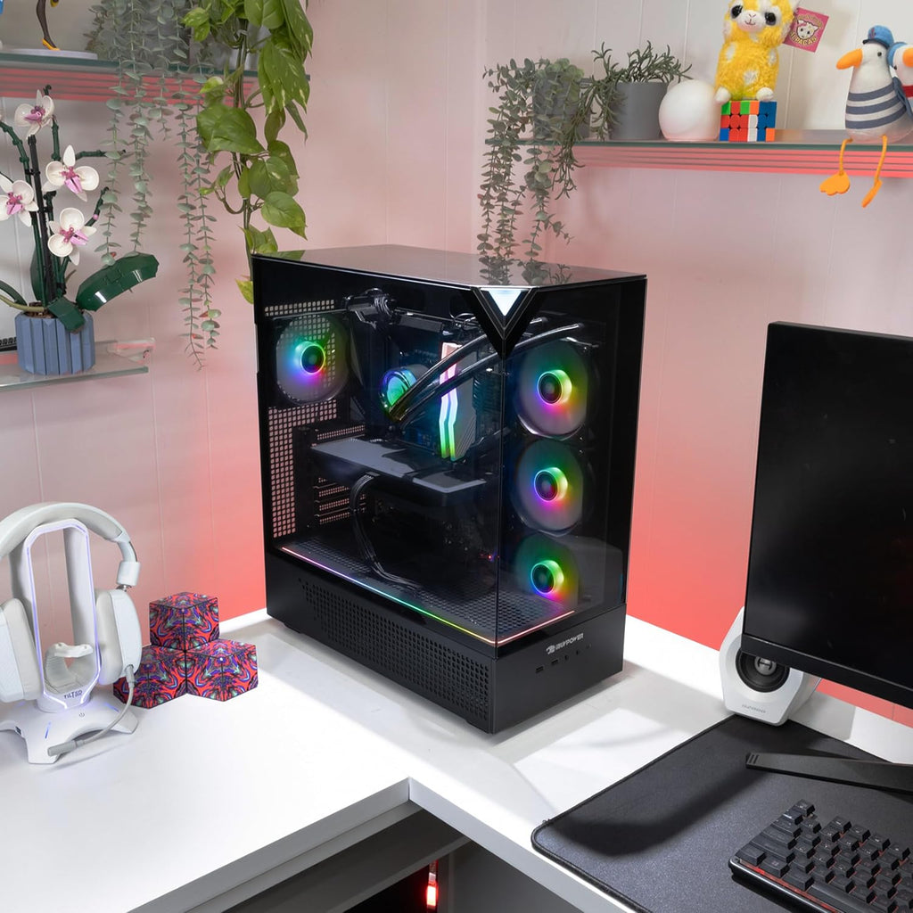 iBUYPOWER Element Black Gaming PC Desktop Computer Intel Core i5 14400F CPU, NVIDIA GeForce RTX 5060Ti 8GB GPU, 16GB DDR5 RGB 5200MHz RAM, 1TB NVMe SSD, Windows 11 Home, Keyboard, Mouse - EBI5N56T02