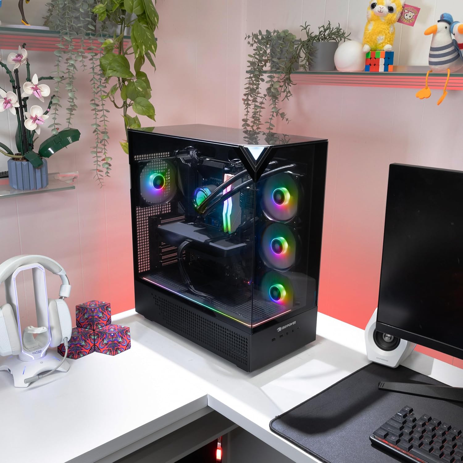 iBUYPOWER Element Black Gaming PC Desktop Computer Intel Core i5 14400F CPU, NVIDIA GeForce RTX 5060Ti 8GB GPU, 16GB DDR5 RGB 5200MHz RAM, 1TB NVMe SSD, Windows 11 Home, Keyboard, Mouse - EBI5N56T02