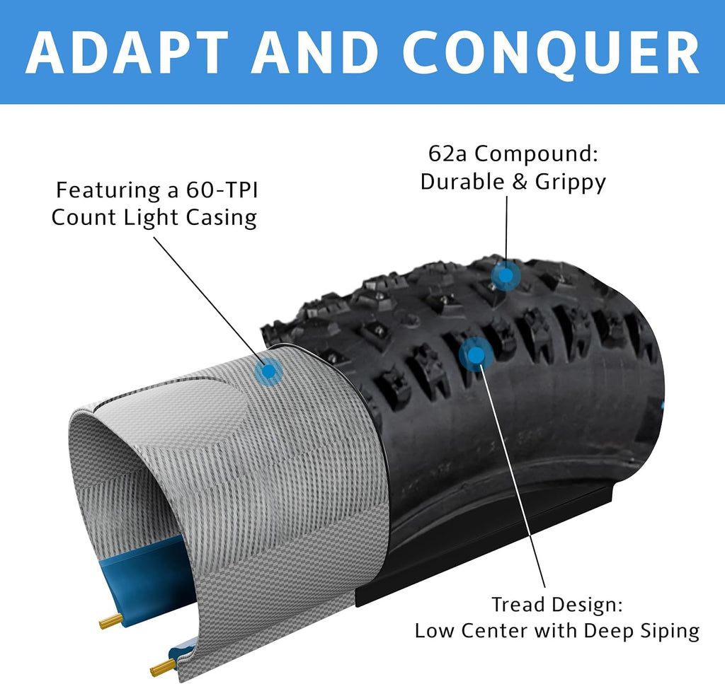 Fat Bike Tire by Terrene - Cake Eater Tubeless, Stud Capable, Fast Rolling Fat Tire - All Season Bike Accessories for Fat Tire and E-Bikes