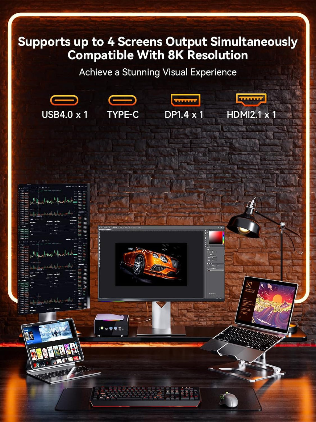 GMKtec Gaming Mini PC AMD Ryzen 7 H 255 (Upgraded 8745HS) 32GB DDR5 1TB SSD, Desktop Computer 3XM.2 2280 Expansion, Oculink, Dual NIC 2.5G, HDMI 2.1, USB4 K12