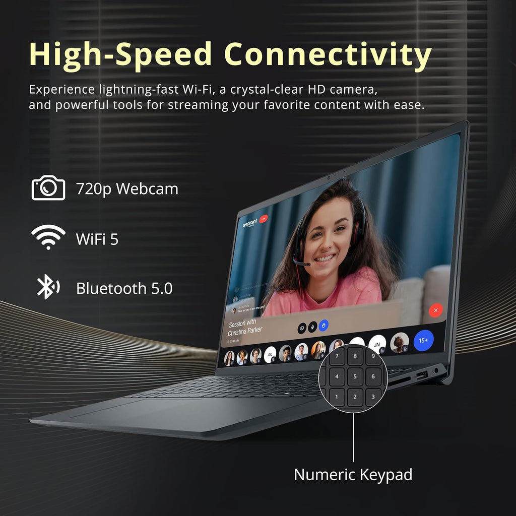 Dell Inspiron 15.6' FHD IPS Touchscreen Laptop, AMD Ryzen 7 7730U, 32GB RAM, 2.16TB Storage(2TB SSD+160GB Docking Station Set), AMD Radeon Graphics, Num Pad, HD Camera, Wi-Fi, Windows 11, Black