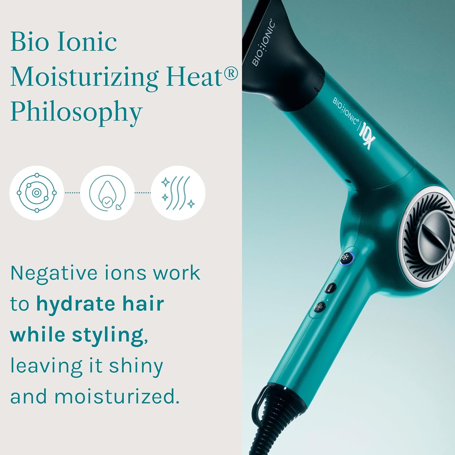 Bio Ionic 10X Ultralight Speed Hair Dryer, Blow Dryer with Adjustable Heat & Speed, Memory Function, Professional Hair Styling Tool for Fast, Frizz-Free Hairstyles