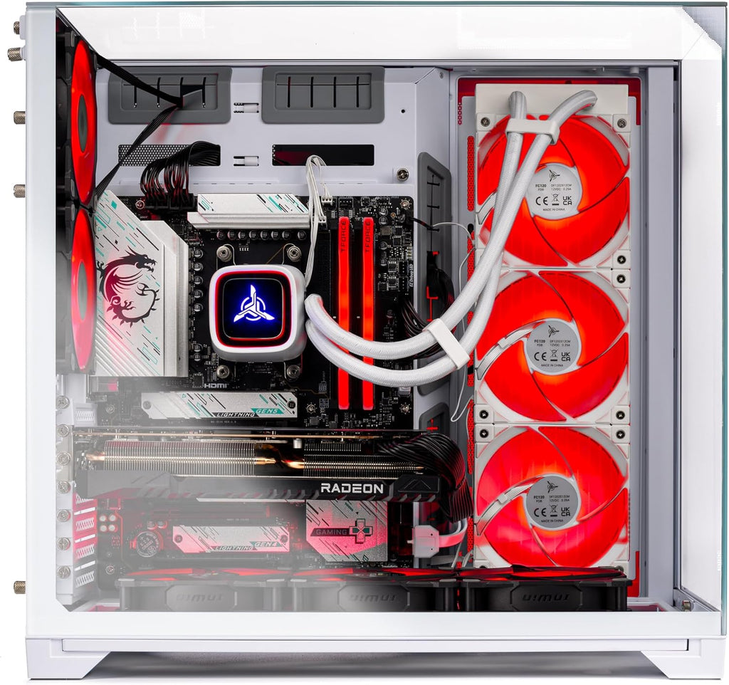 Skytech Gaming O11 Vision Gaming PC, AMD Ryzen 7 7800X3D 4.2GHz, AMD RX 9070XT 16GB VRAM, 1TB Gen4 NVMe SSD, 32GB DDR5 RAM 6000, 850W Gold ATX 3 PSU, 360 ARGB AIO, WI-FI 5, Windows 11, Desktop
