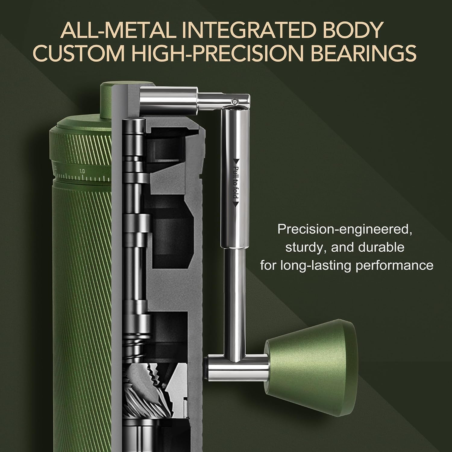 TIMEMORE S3 Manual Coffee Grinder with External Adjustment and Stainless Steel Patented Burr，Hand Coffee Grinder High Presicion Premium Expresso Coffee Grinder Chestnut S3 - Green