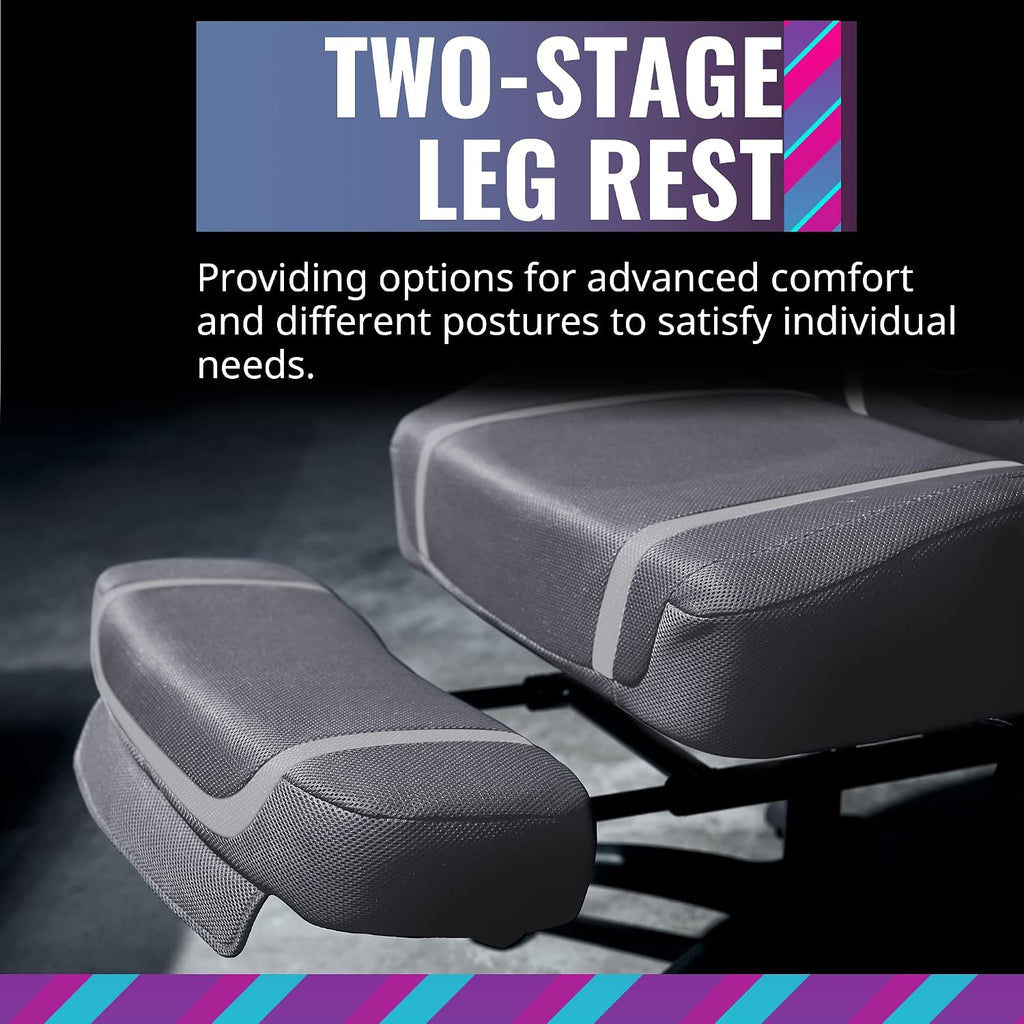 Cooler Master Synk X Lunar Gray Ergonomic Real-Time Tactile Immersion Chair, Retractable Leg Rest, All-in-one Controller, Breathable Fabric, Stable Rolling Base, Solid Structure (IXC-SX1-I-US1)
