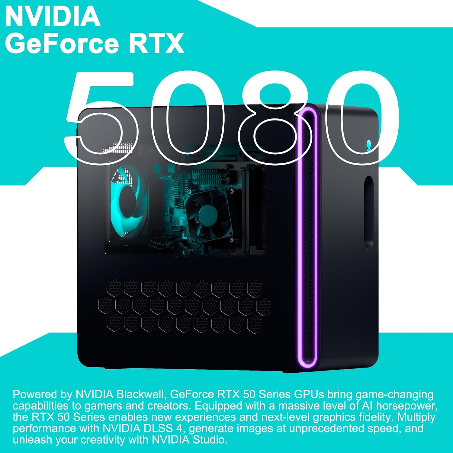 Dell Alienware Aurora ACT1250 Gaming Desktop Intel 20-core Ultra 7 Series 2 265F 32GB DDR5 8TB SSD GeForce RTX 5080 16GB GDDR7 DLSS4 (Up to 1801 Tops) WiFi7 1000W PSU for Gaming AI PC Win11Pro