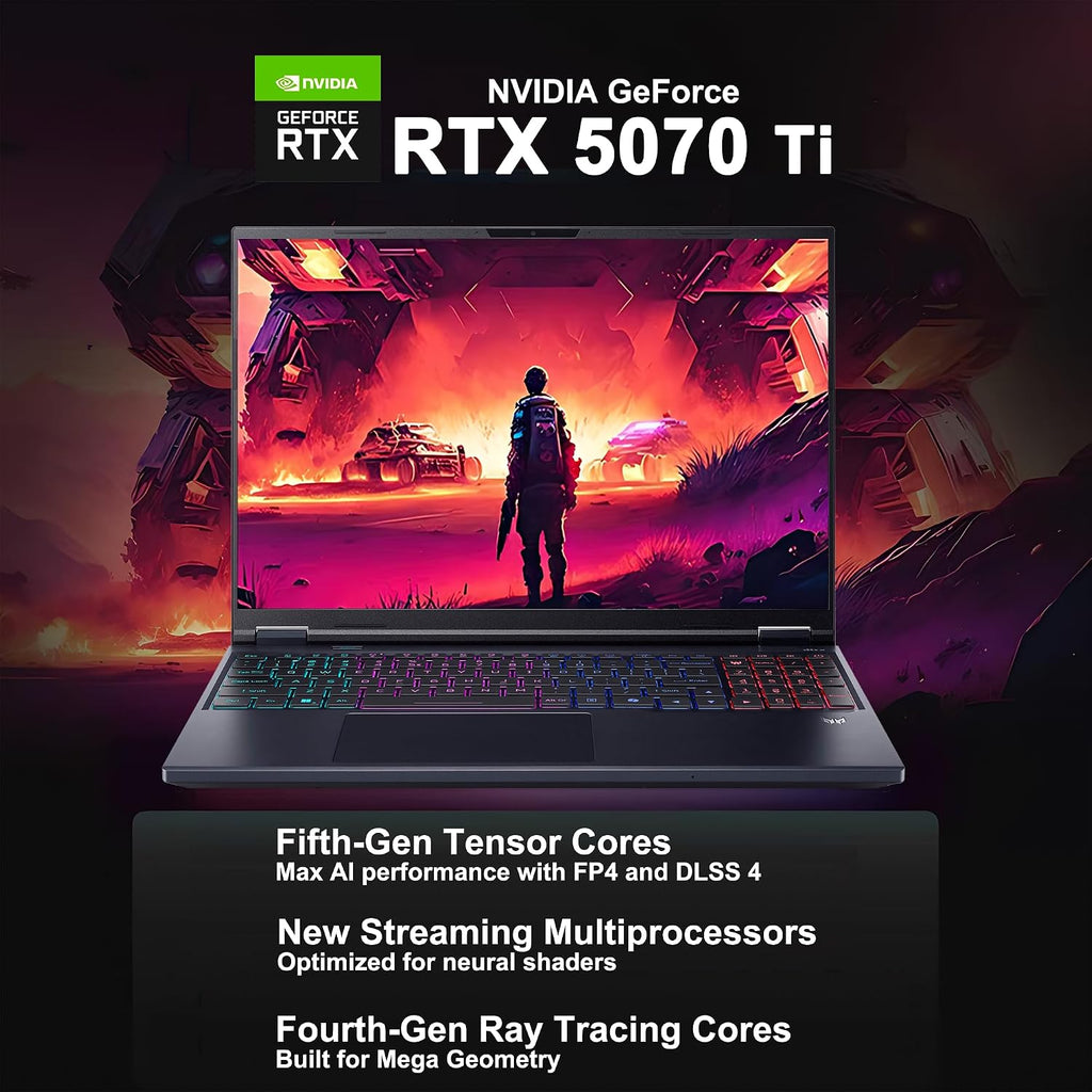 acer Predator Helios Neo 16S AI Gaming Laptop 16' 2560x1600 OLED 240Hz (100% DCI-P3) Intel 24-core Ultra 9 275HX 32GB RAM 1TB SSD GeForce RTX 5070 Ti DLSS4 (Up to 992 AI Tops) Win11 ICP Hub