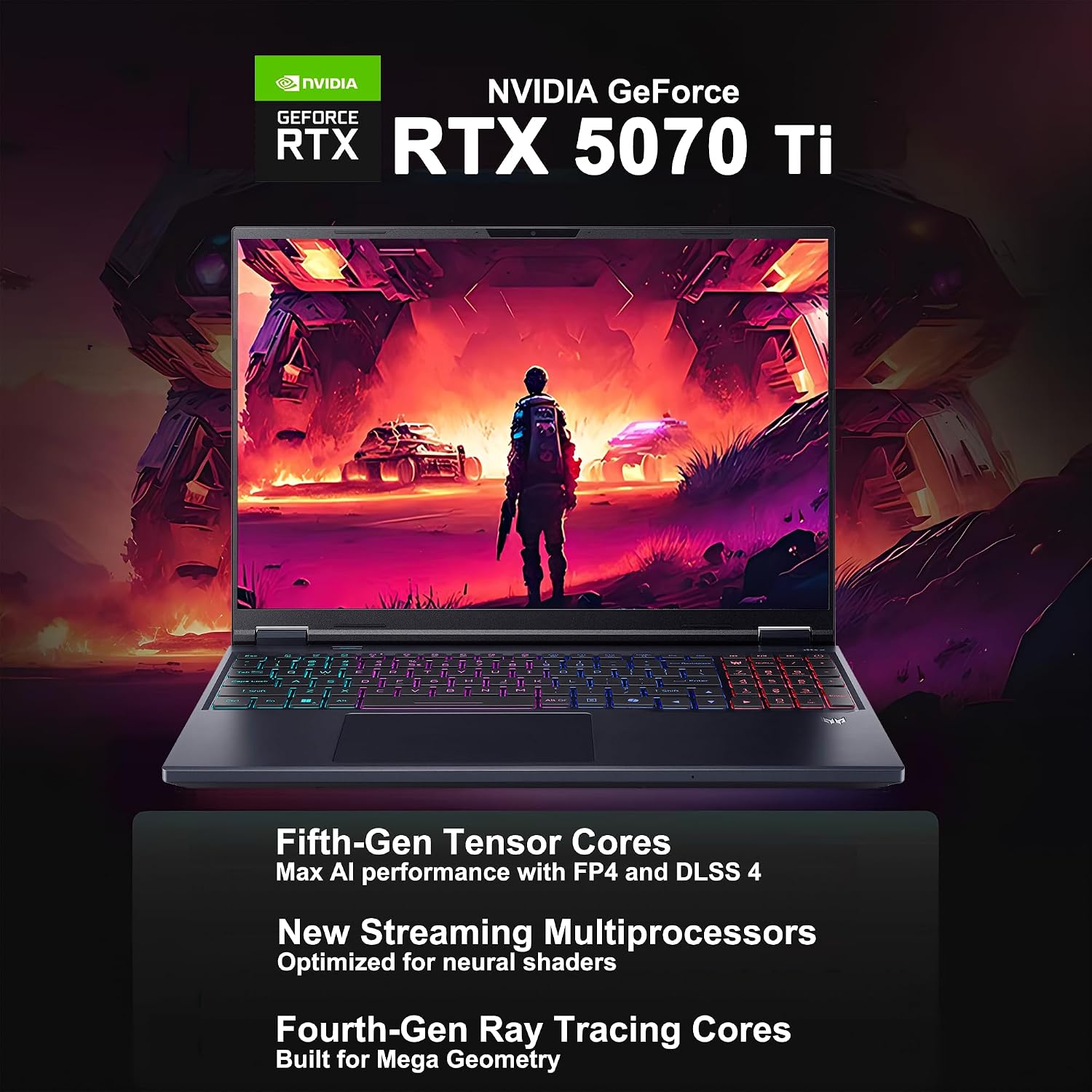 acer Predator Helios Neo 16S AI Gaming Laptop 16' 2560x1600 OLED 240Hz (100% DCI-P3) Intel 24-core Ultra 9 275HX 32GB RAM 1TB SSD GeForce RTX 5070 Ti DLSS4 (Up to 992 AI Tops) Win11 ICP Hub