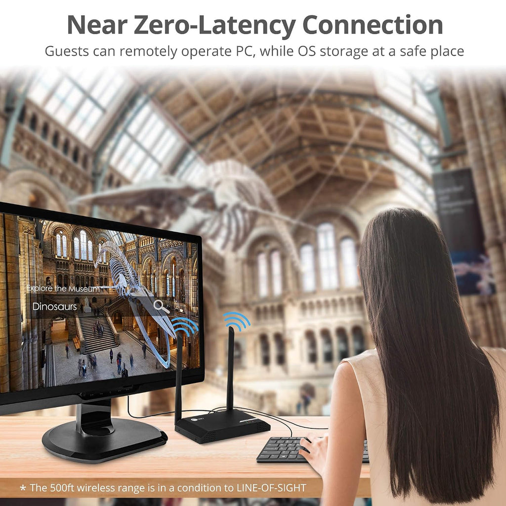 SIIG 500ft 1080p Wireless HDMI USB KVM Extender with IR & Local Loop-Out,HDMI 1.3,HDCP 1.4, 2.4G Wireless 2T2R MIMO Antenna,2X USB 2.0, Stereo Audio,Low Latency,Premium Metal Housing CE-H26G11-S1
