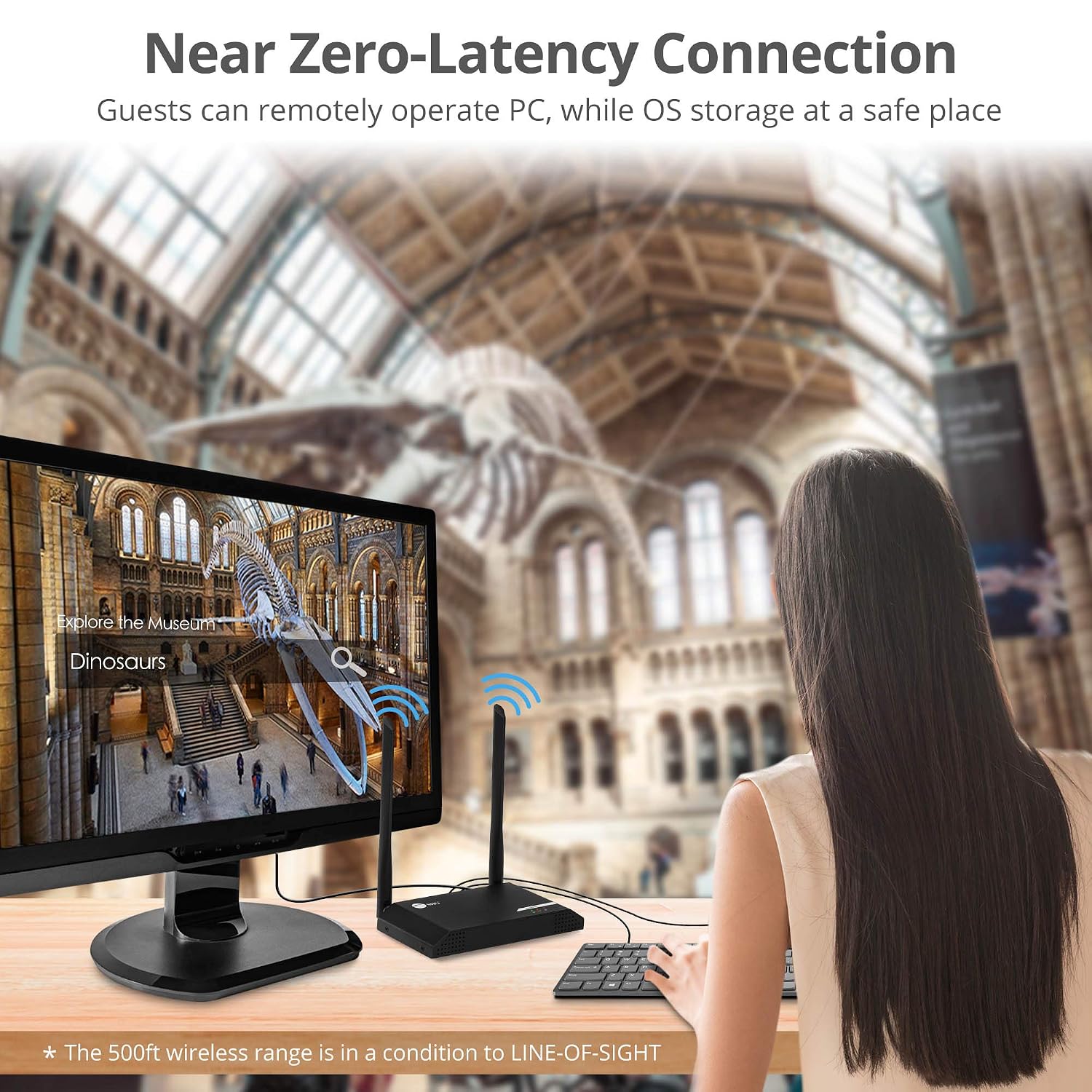 SIIG 500ft 1080p Wireless HDMI USB KVM Extender with IR & Local Loop-Out,HDMI 1.3,HDCP 1.4, 2.4G Wireless 2T2R MIMO Antenna,2X USB 2.0, Stereo Audio,Low Latency,Premium Metal Housing CE-H26G11-S1