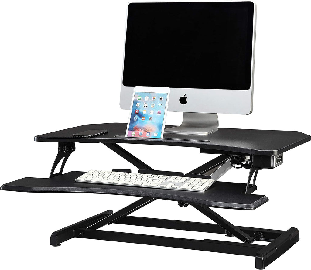 Lorell, LLR99530, Electric Monitor Riser, 1 Each, Black