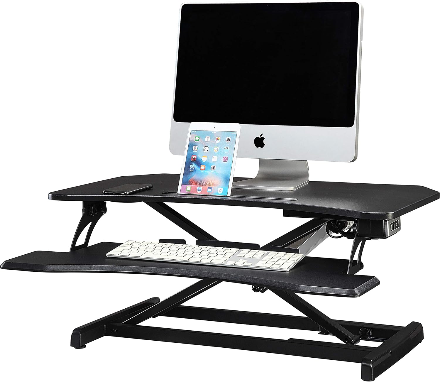 Lorell, LLR99530, Electric Monitor Riser, 1 Each, Black