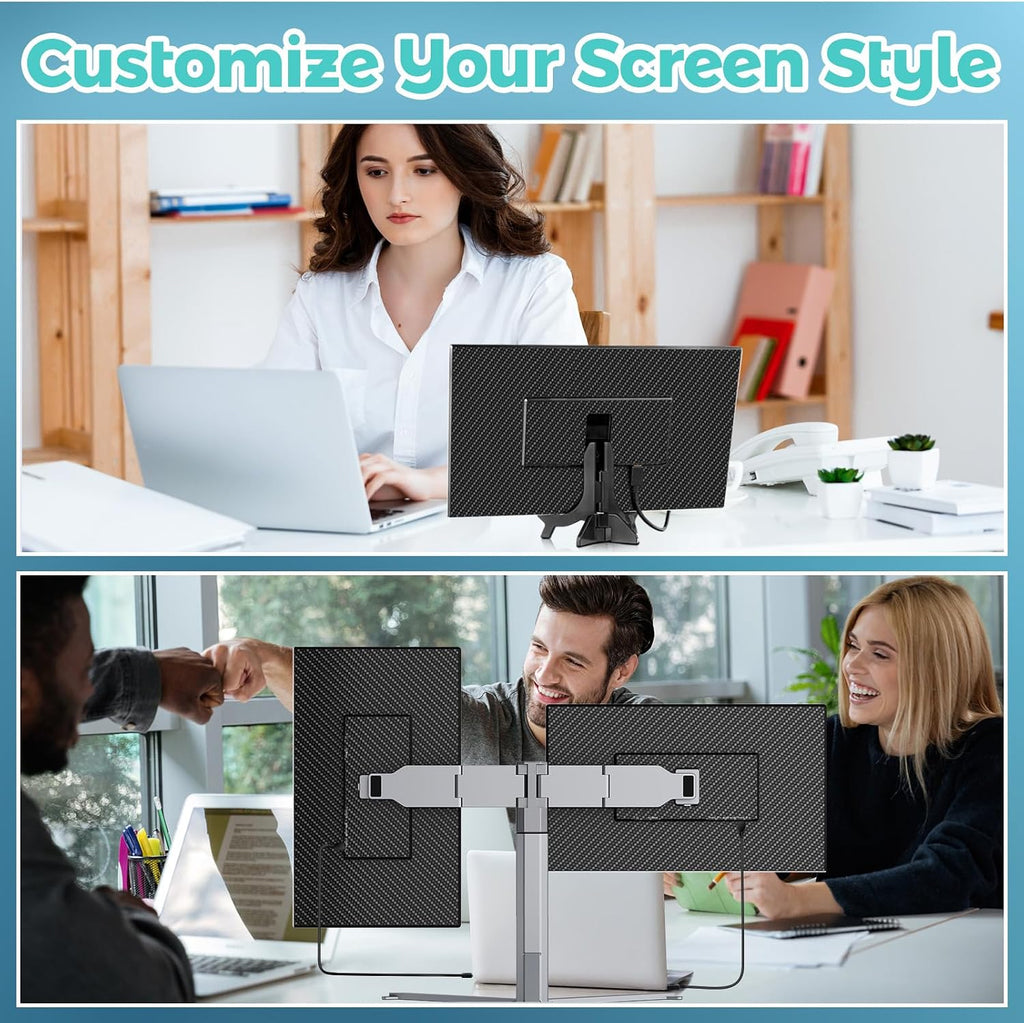 Laptop Screen Extender,1080P FHD Portable Monitor with 360°Rotation Detachable Screen Triple Monitor Extender Plug & Play Fits Laptops (Mac/Win/Android) (15.6'' Triple Screen)