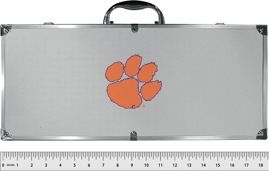 NCAA Siskiyou Sports Fan Shop Clemson Tigers Steel Tailgater BBQ Set w/Case 8 piece Gray