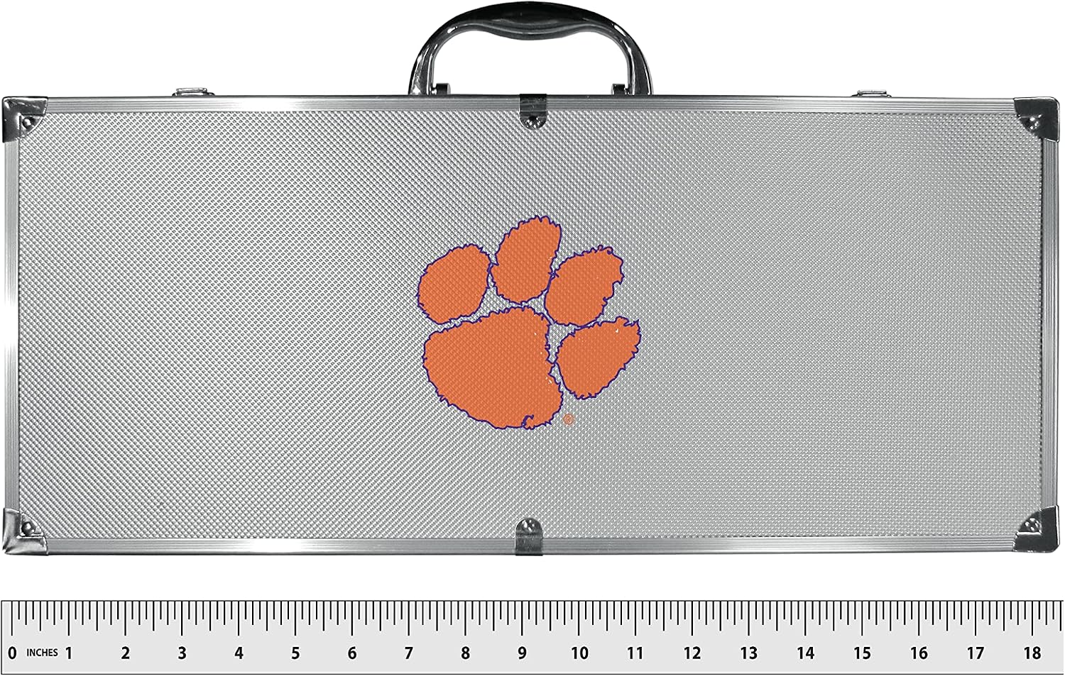 NCAA Siskiyou Sports Fan Shop Clemson Tigers Steel Tailgater BBQ Set w/Case 8 piece Gray