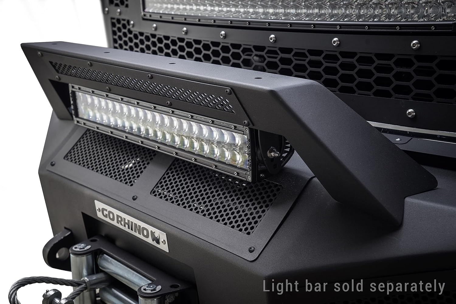 Go Rhino BR10 / BR10.5 / BR11 Light Bar Mount | Mild Steel, Textured Black | 26173T | Fits Go Rhino BR10, BR10.5 / BR11 Front Bumpers (24221T & 24223T)
