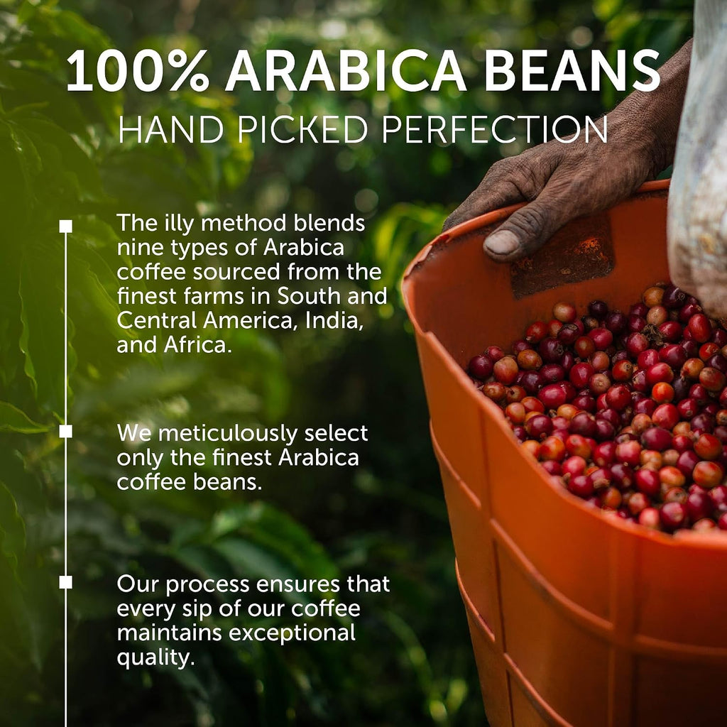 illy Whole Bean Coffee, Classico Medium, Decaffeinated and Intenso Bold Roasts, 100% Arabica, Premium Italian Coffee, Ideal for Espresso, Drip, Moka and French Press Brewing, 8.8oz, 12 Variety Pack