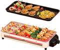 1500W Electric Indoor Grill, 2 In 1 Smokeless Grills with Grill Net and Non-stick Cooking Removable Plate, Temperature Control The Entire Machine Can Be Detached, for Family Party Kitchen Use