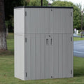 Mrosaa Outdoor Storage Shed Waterproof,Resin Storage Sheds Outdoor with Floor,Outdoor Storage Cabinet for Garage Storage, Pool Storage, Bike, Garden (57Cu.ft)